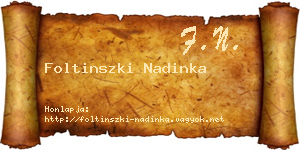 Foltinszki Nadinka névjegykártya